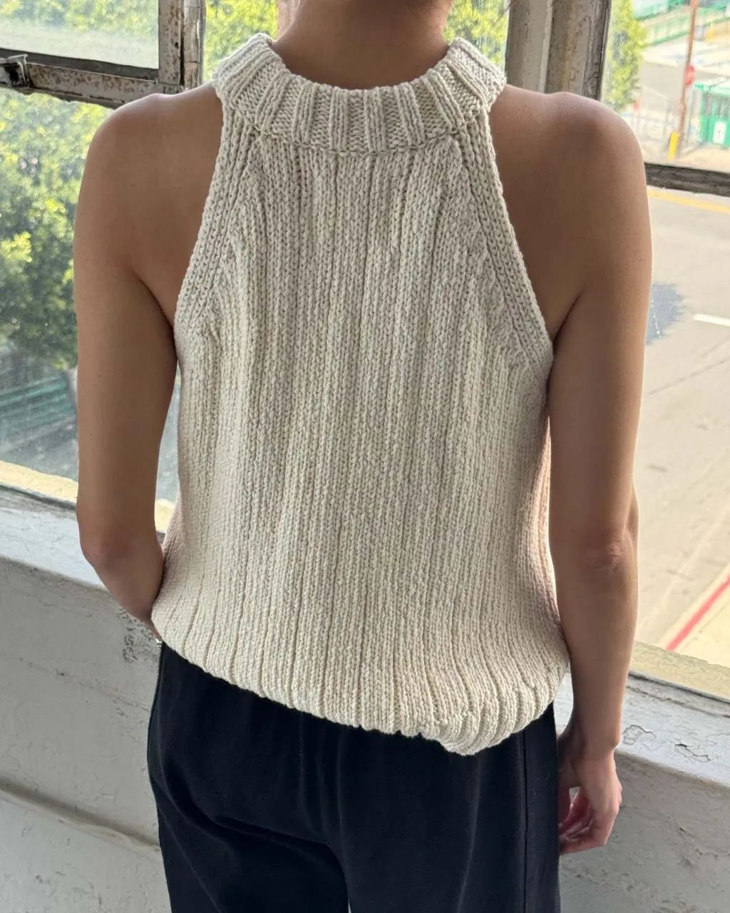 Claire Cotton Sweater Tank - Naturel