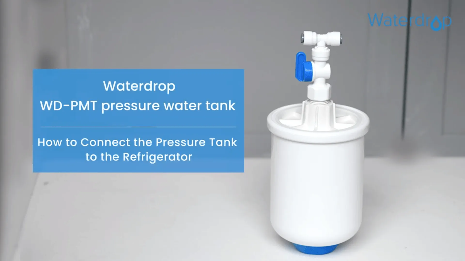 Connect RO System to Refrigerator - Waterdrop PMT Small Water Pressure Tank for Smart Reverse Osmosis, with 1/4" Water Tubing