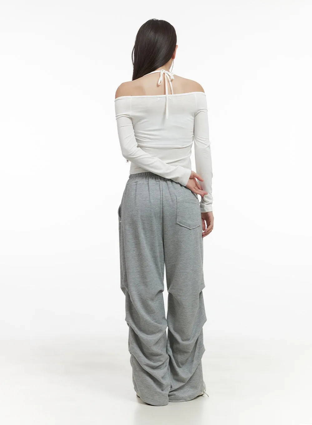 Cotton Pintuck Banded Sweatpants CS405