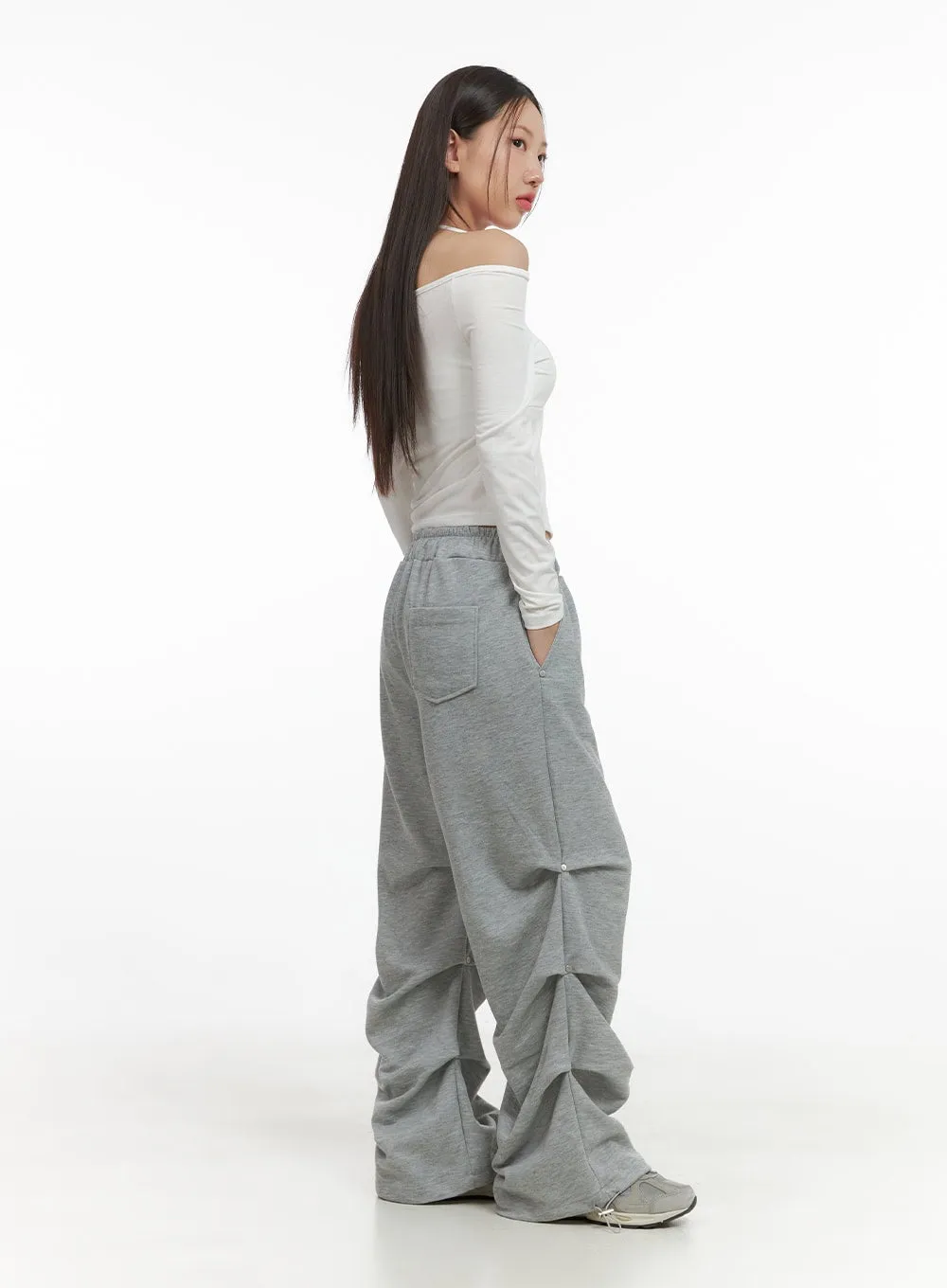 Cotton Pintuck Banded Sweatpants CS405