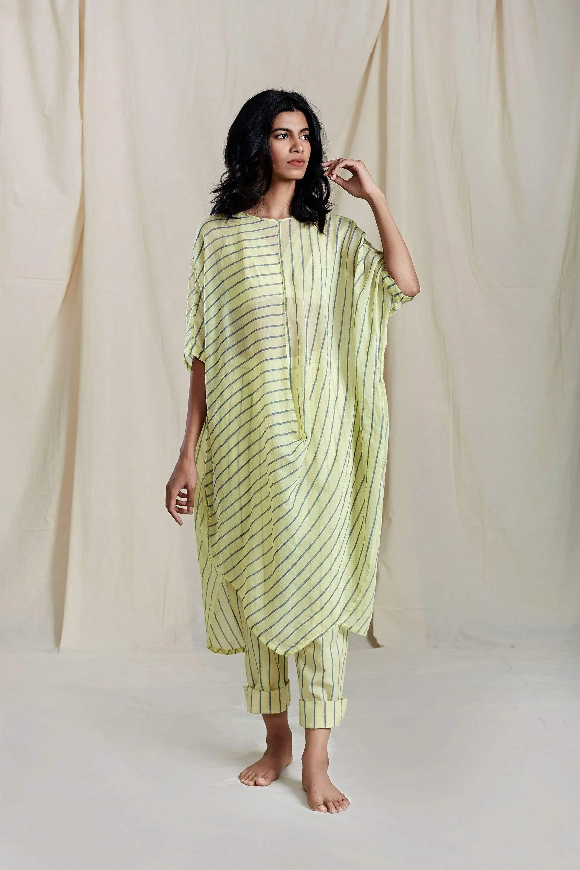 Cowl Tunic Dress Yellow