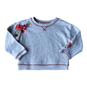 Crew Neck Sweatshirt with Floral Detail