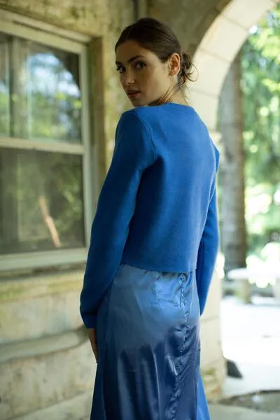 Crop Sweater - Azure