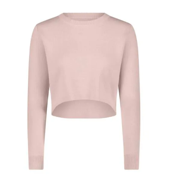 Crop Sweater Spring Knit- Baby Pink