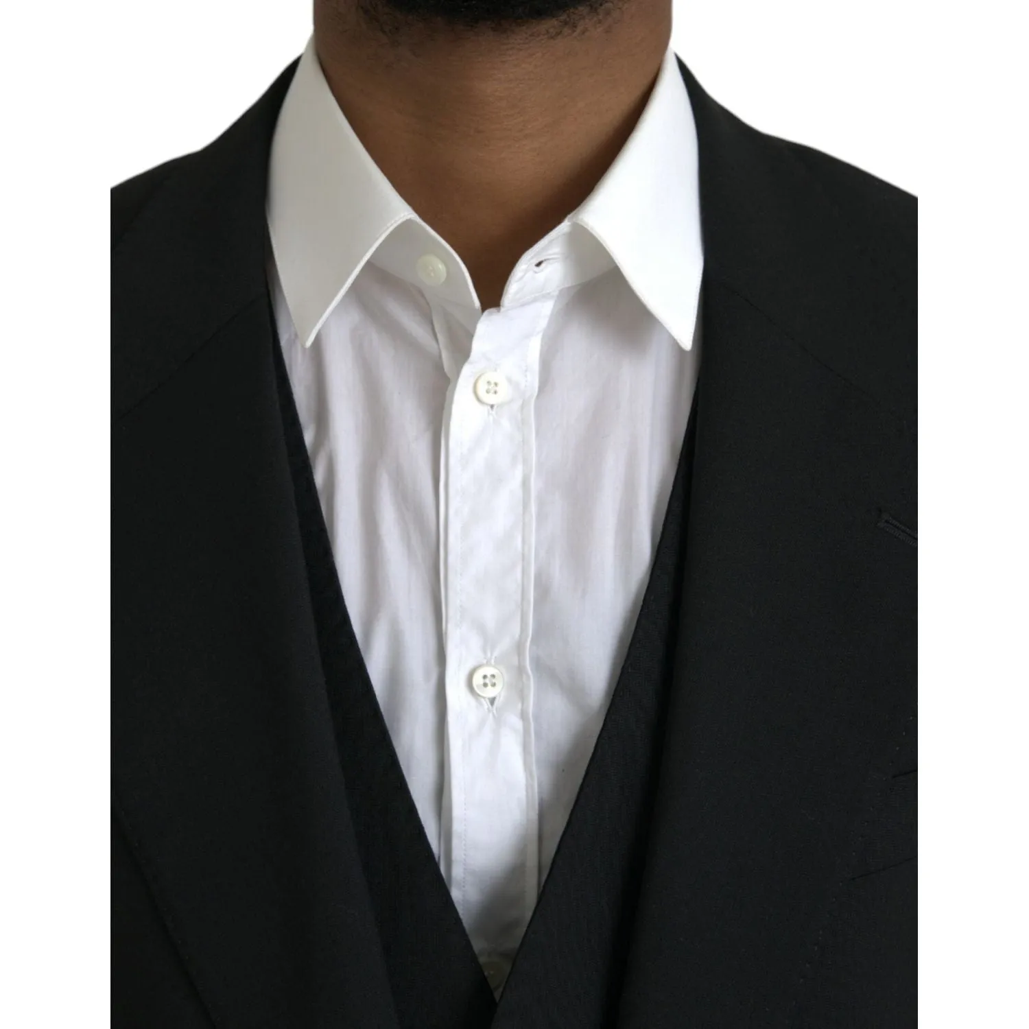 Dolce & Gabbana Black Polyester STAFF Formal 3 Piece Suit