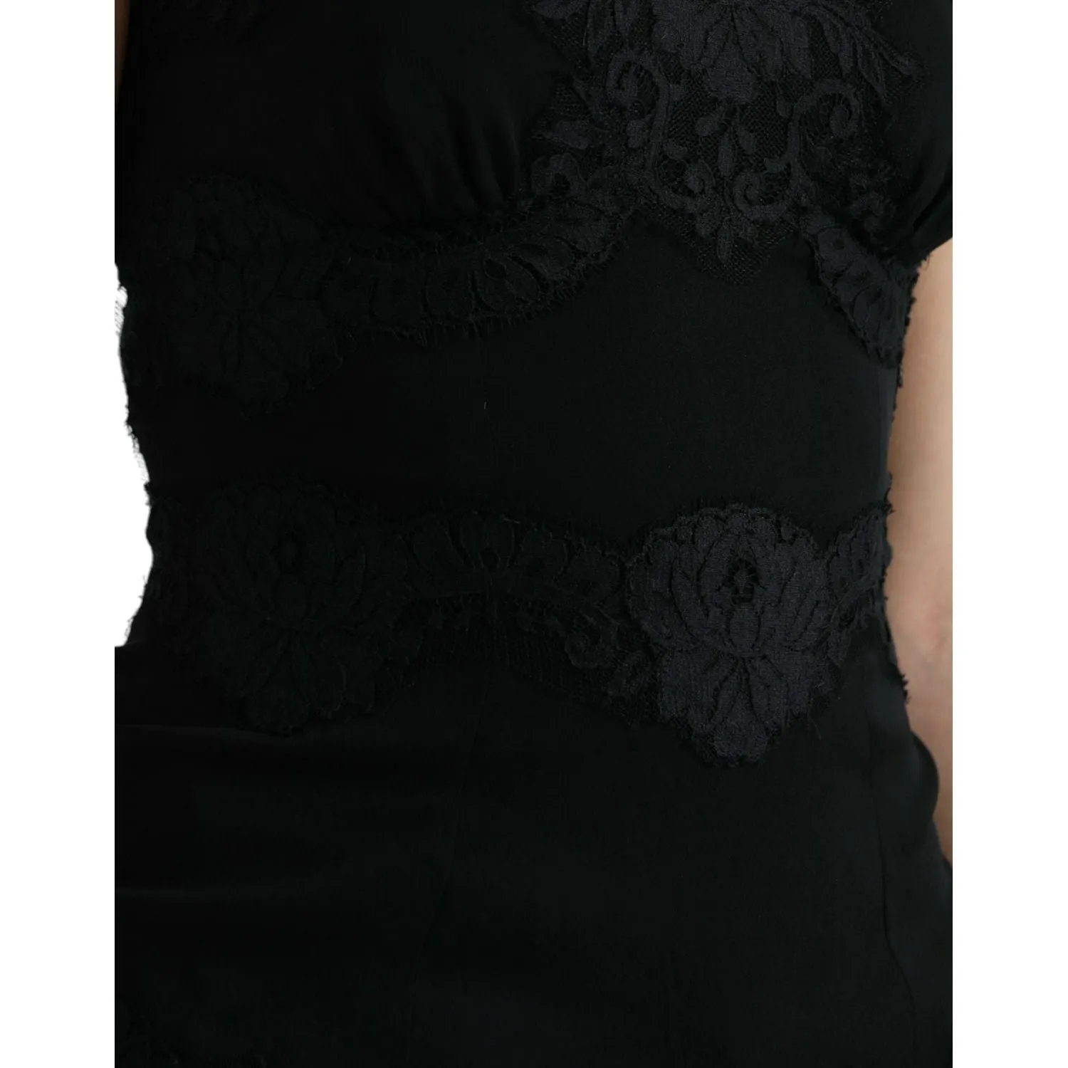 Dolce & Gabbana Elegant Black Silk Lace Tank Top