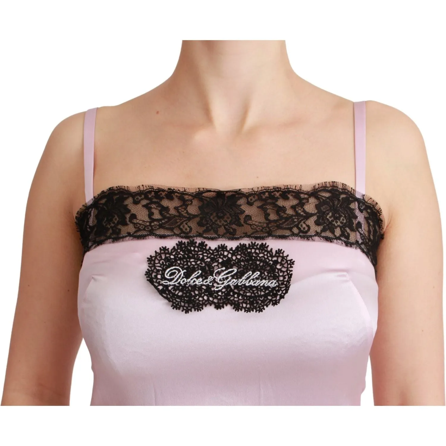 Dolce & Gabbana Elegant Silk Lace Detail Tank Top