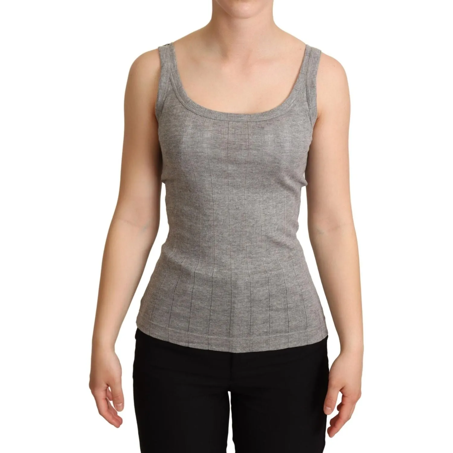 Dolce & Gabbana Elegant Sleeveless Gray Tank Top