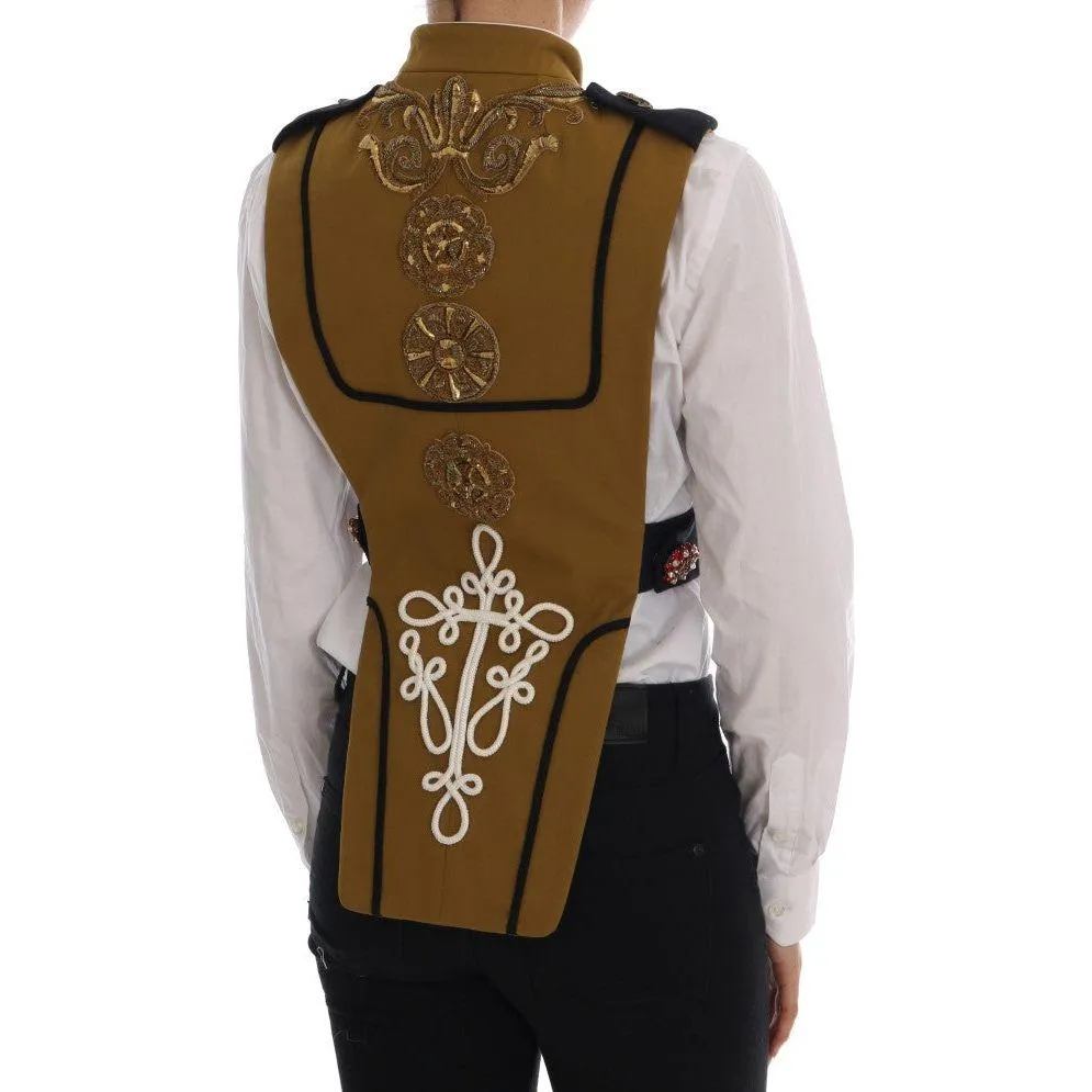 Dolce & Gabbana Runway Embellished Crystal Cross Vest