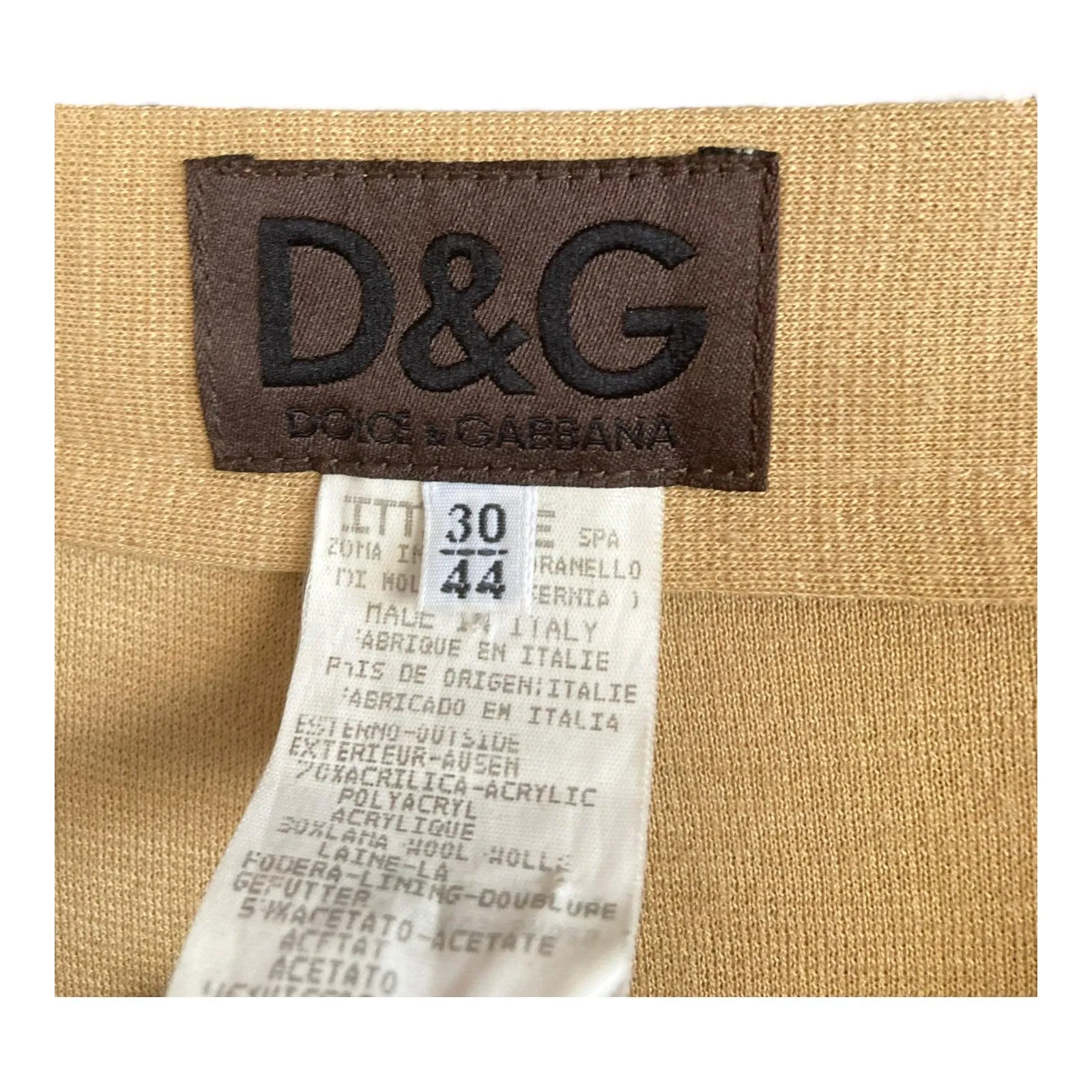 Dolce & Gabbanna Wool Blend Camel Trouser UK Size 12