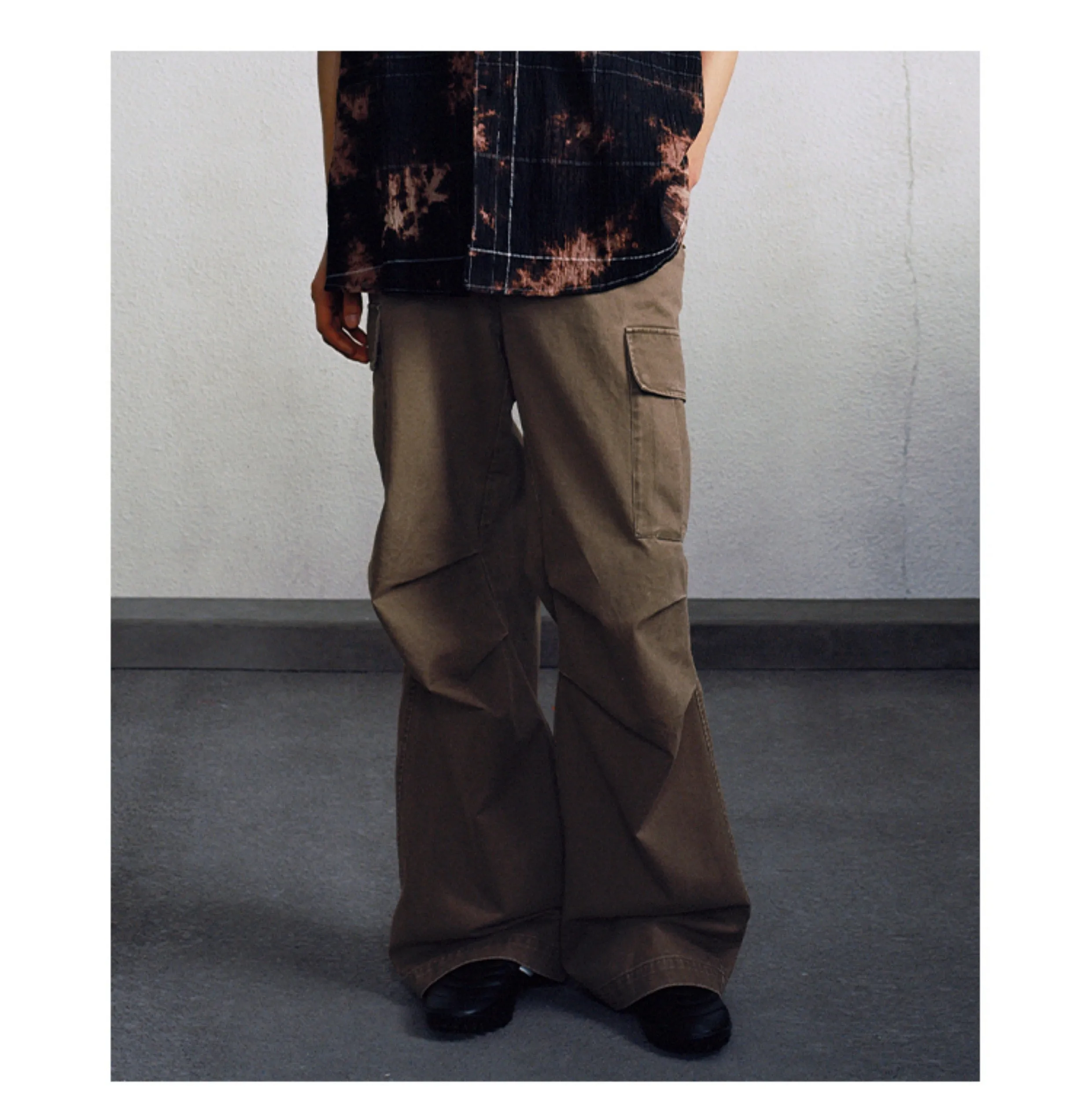 Elastic waist cargo casual pants