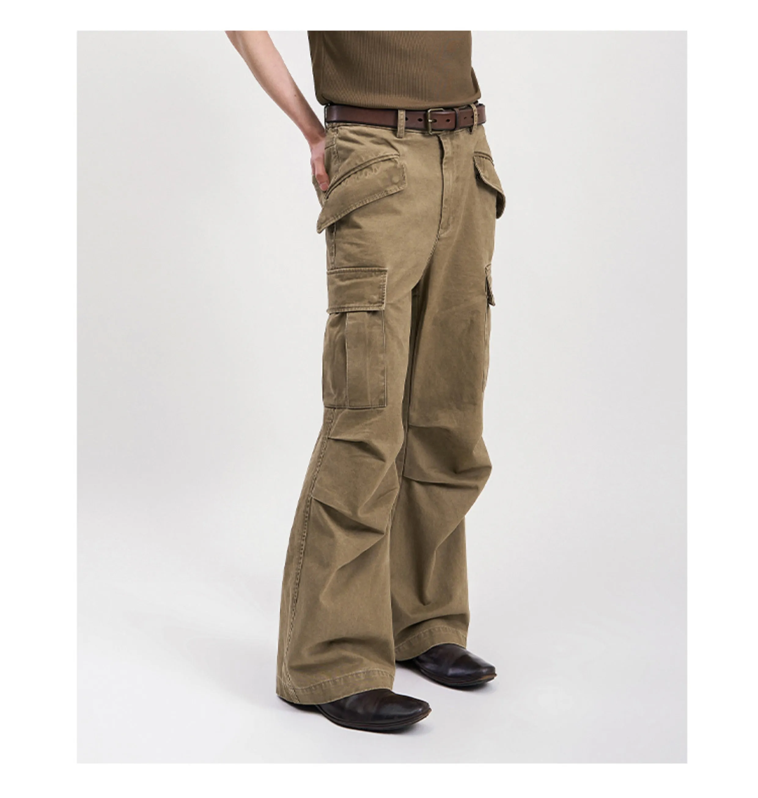 Elastic waist cargo casual pants