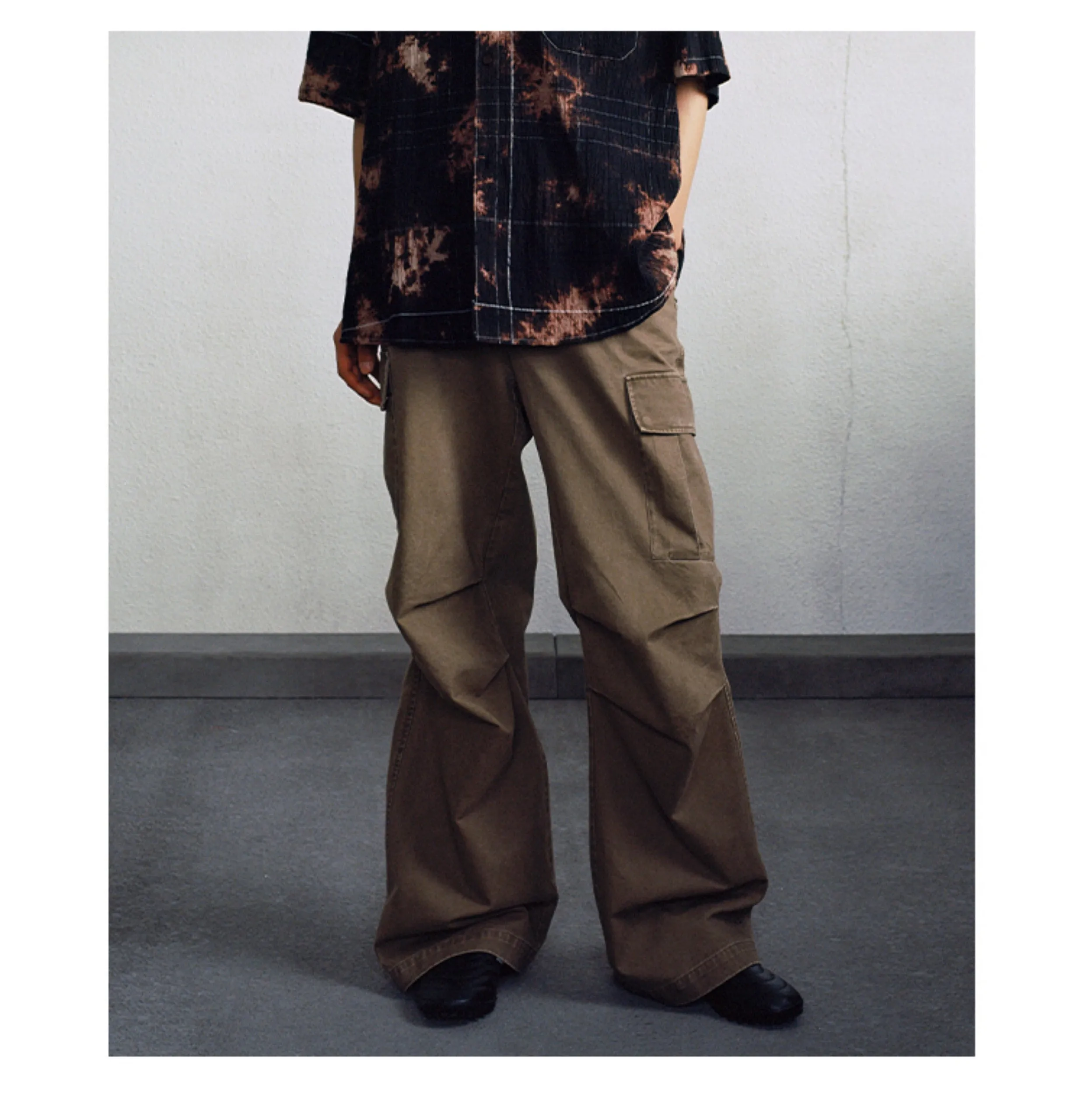 Elastic waist cargo casual pants