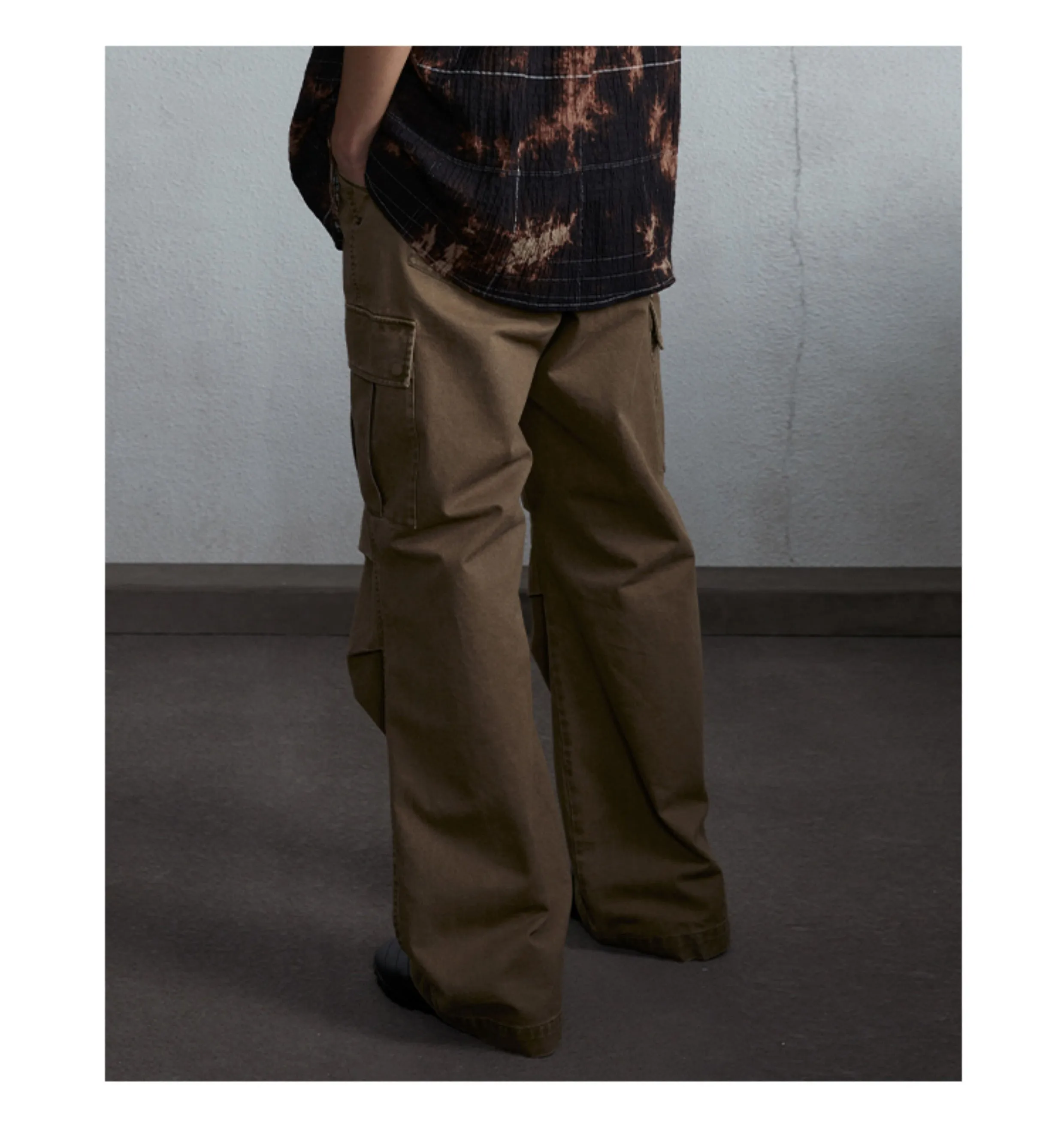 Elastic waist cargo casual pants