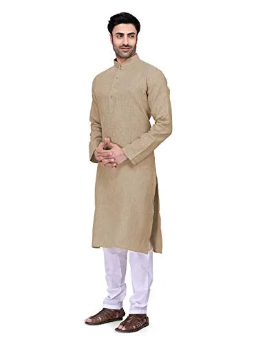 Elina Fashion Men's Cotton Kurta Pajama Set Tunic Indian Traditional Wear