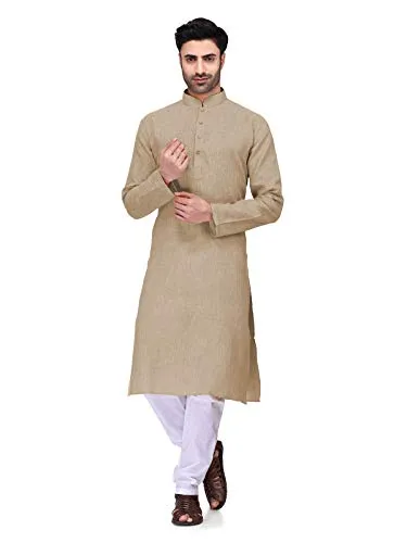 Elina Fashion Men's Cotton Kurta Pajama Set Tunic Indian Traditional Wear