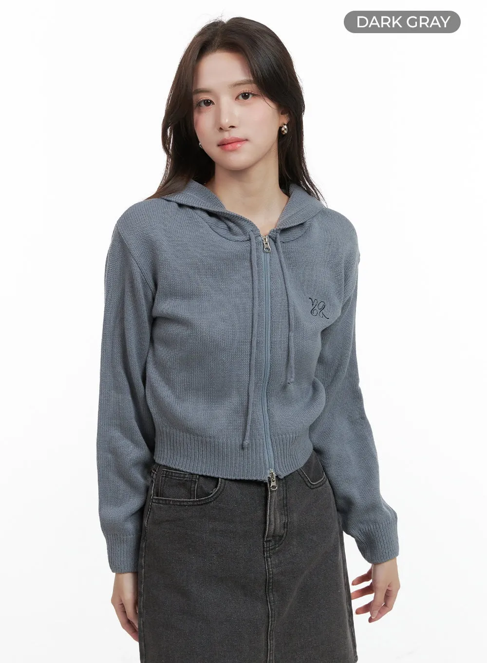 Embroidered Crop Hoodie Jacket OG409