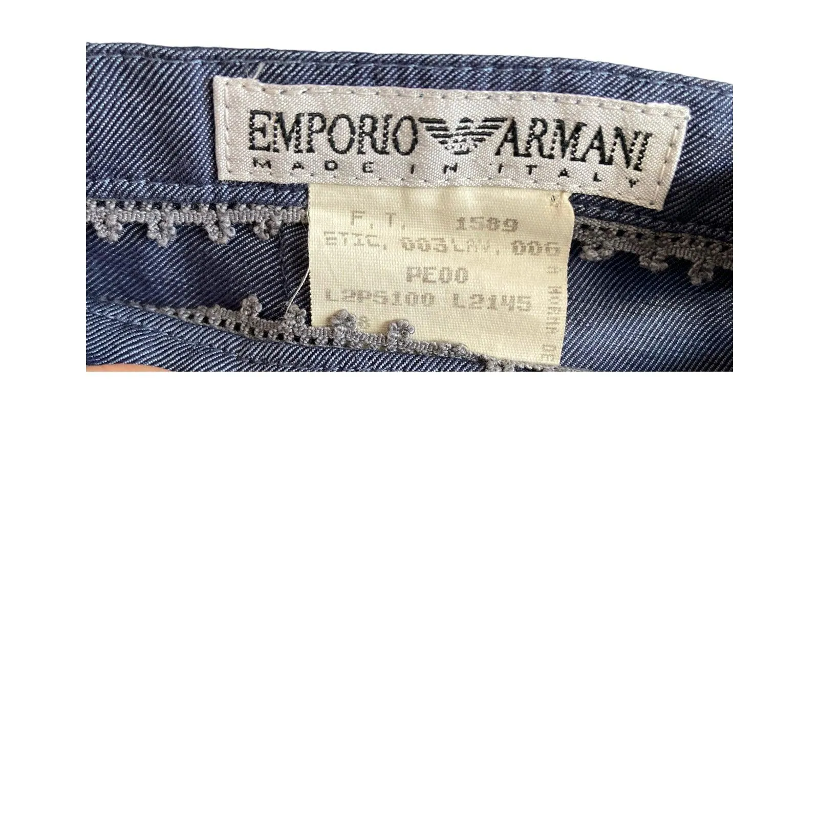 Emporio Armani Cotton Blue Cropped Trousers UK Size 10