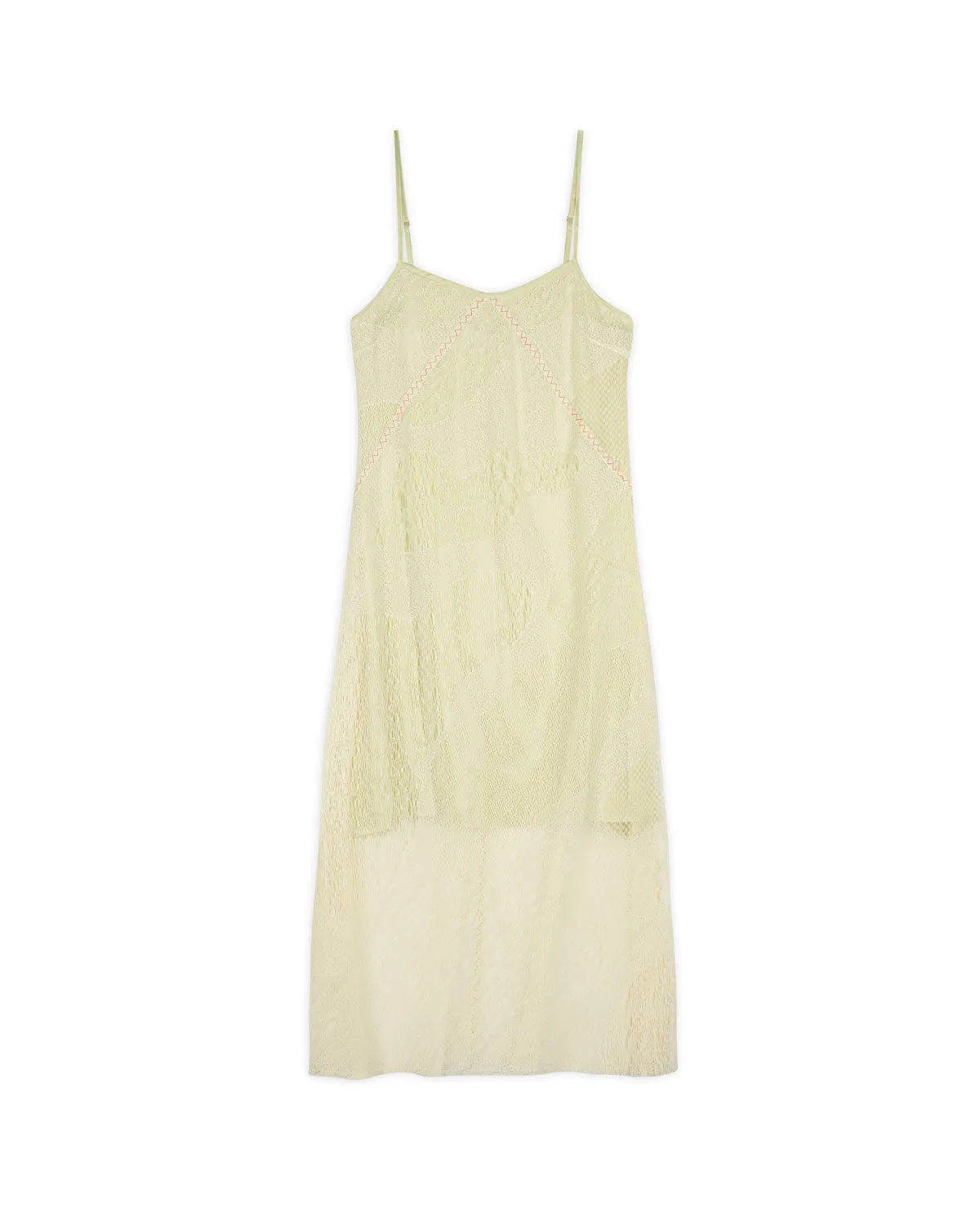 Engineered Cloud Mesh Slip Dress - Natural