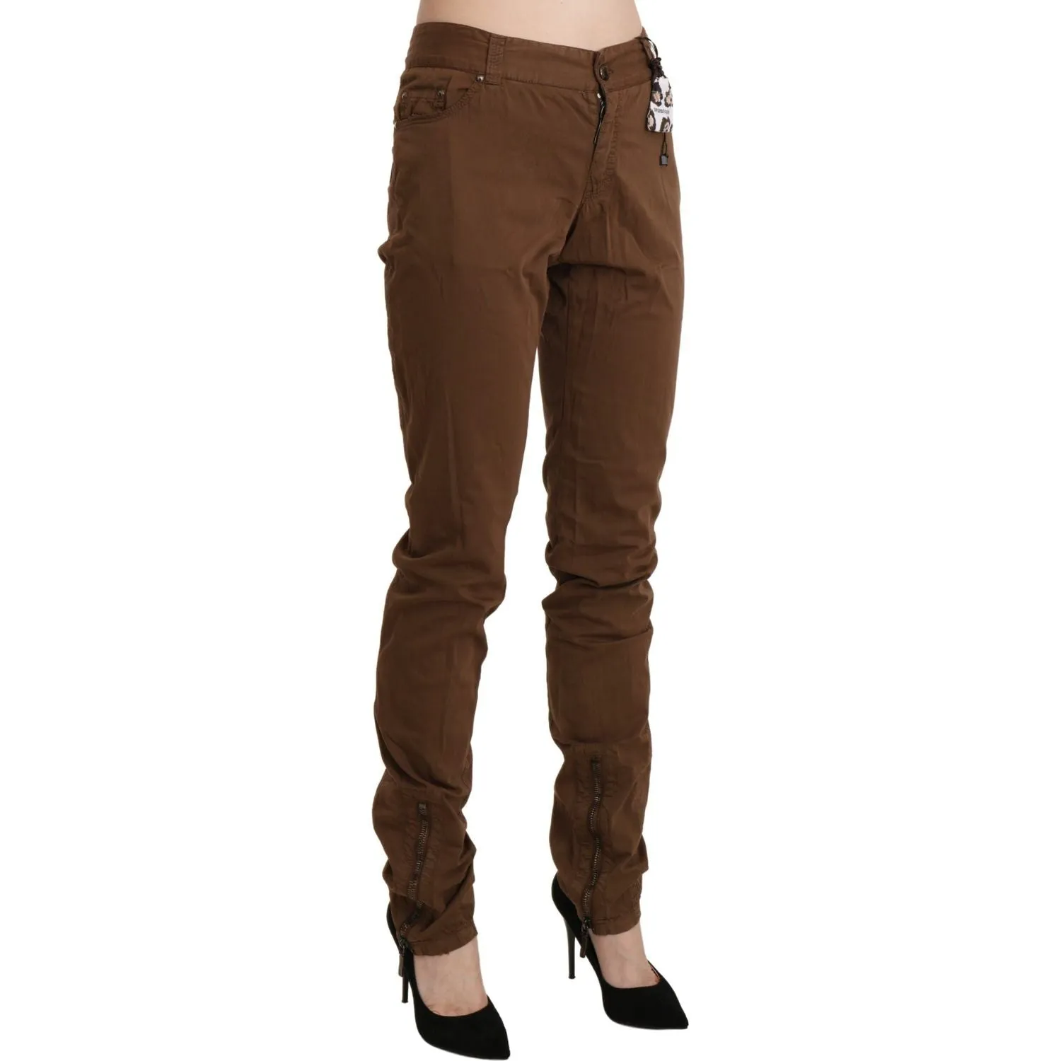 Ermanno Scervino Chic High Waist Skinny Cotton Trousers