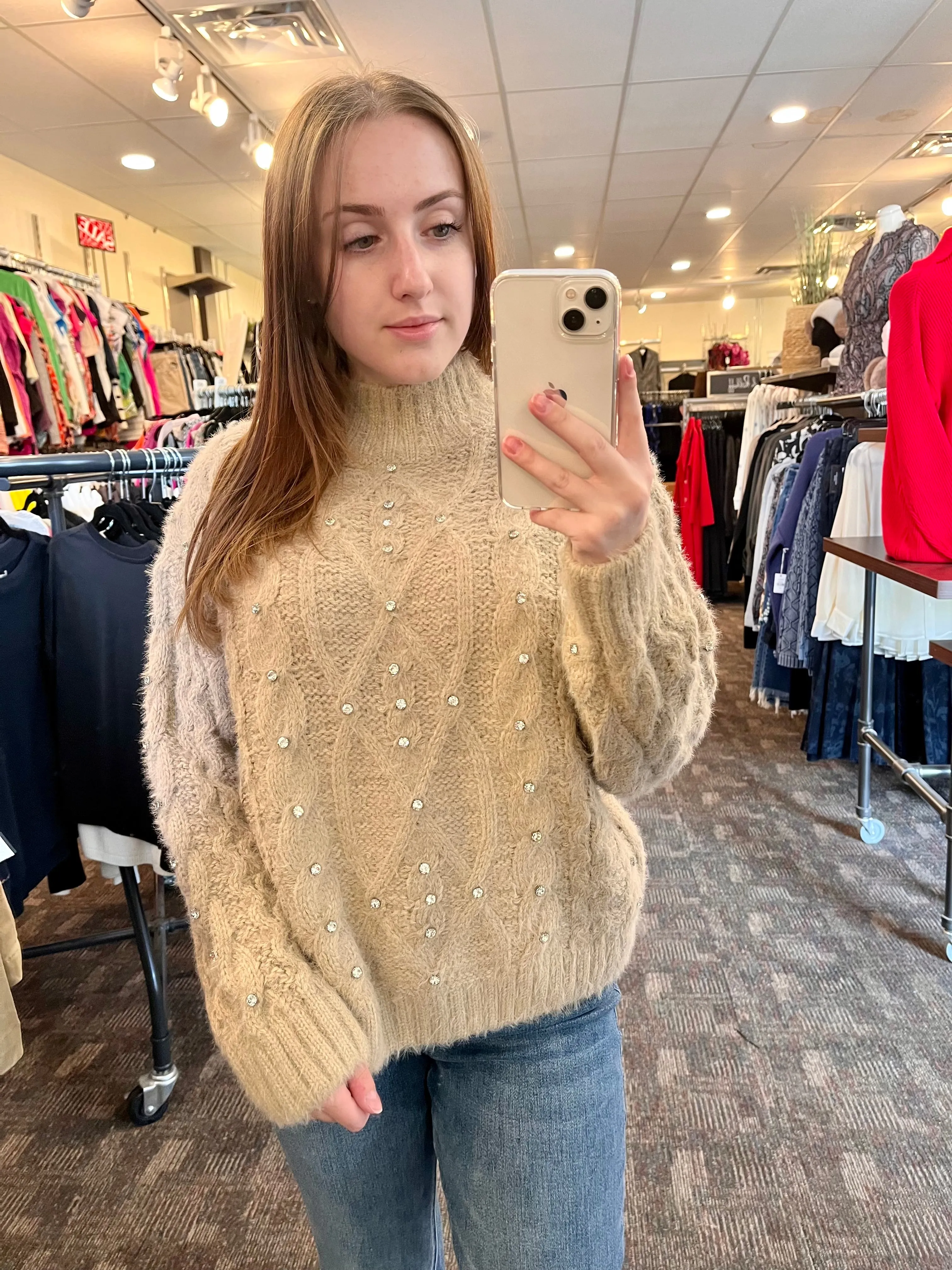 Esqualo Sparkle Sweater Sand