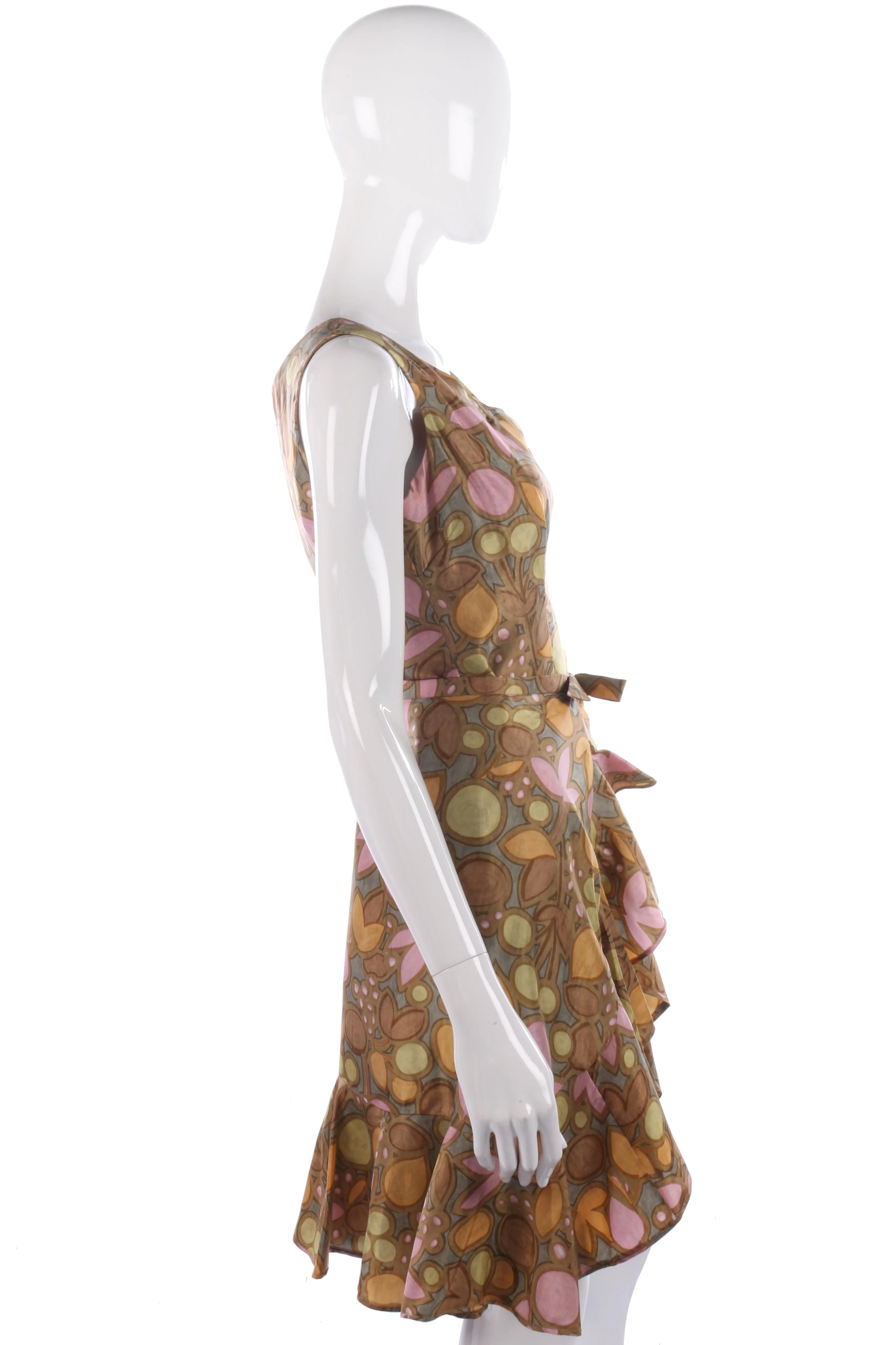 Fabulous 1950's silk floral dress with detachable skirt