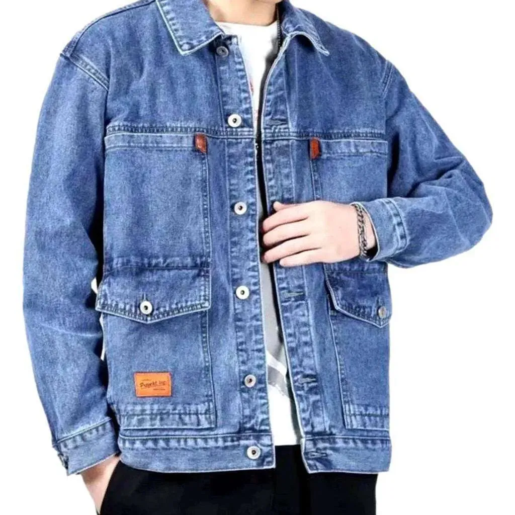 Fashion oversized jean jacket
 for men