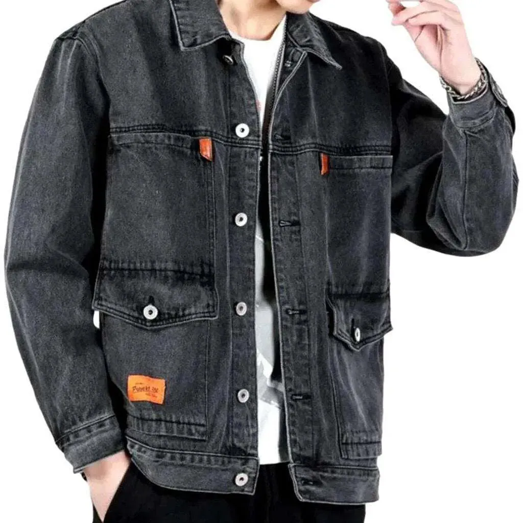 Fashion oversized jean jacket
 for men