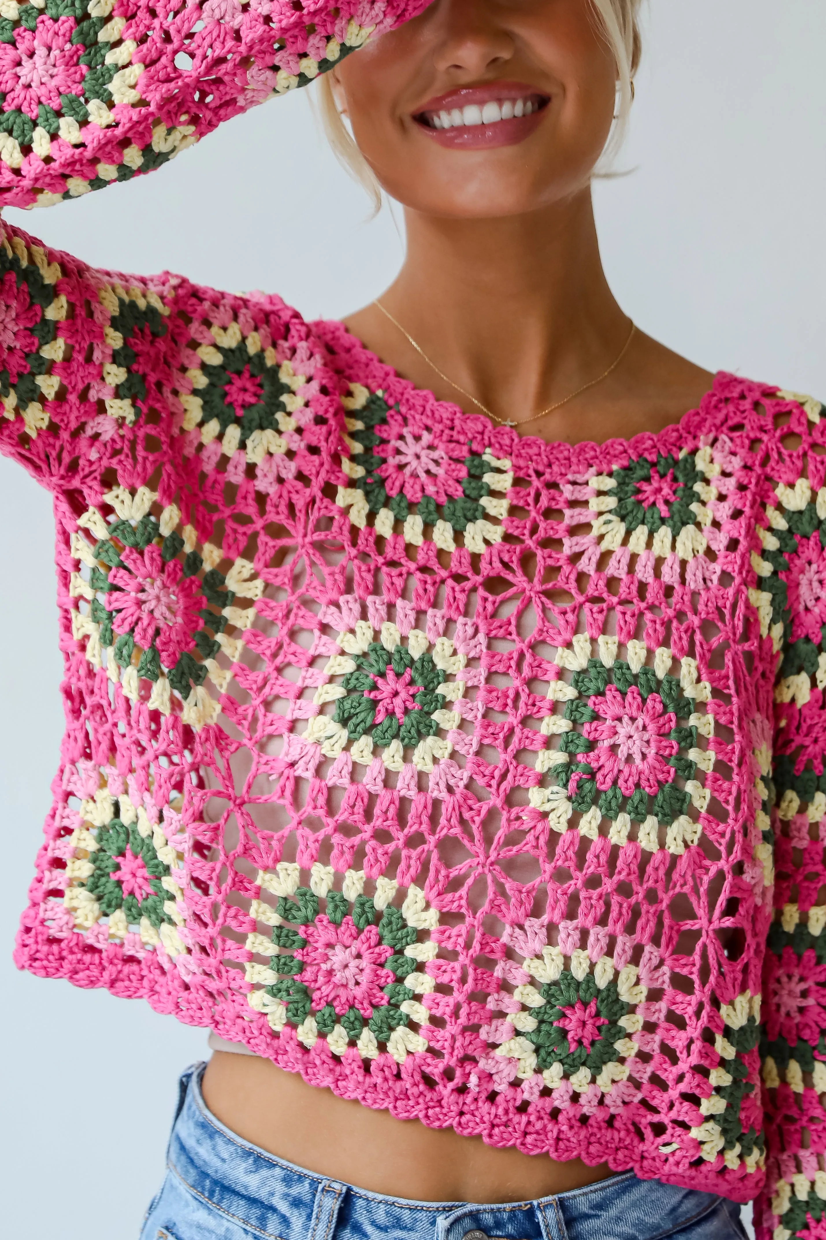 FINAL SALE - Cultivated Coolness Crochet Knit Top