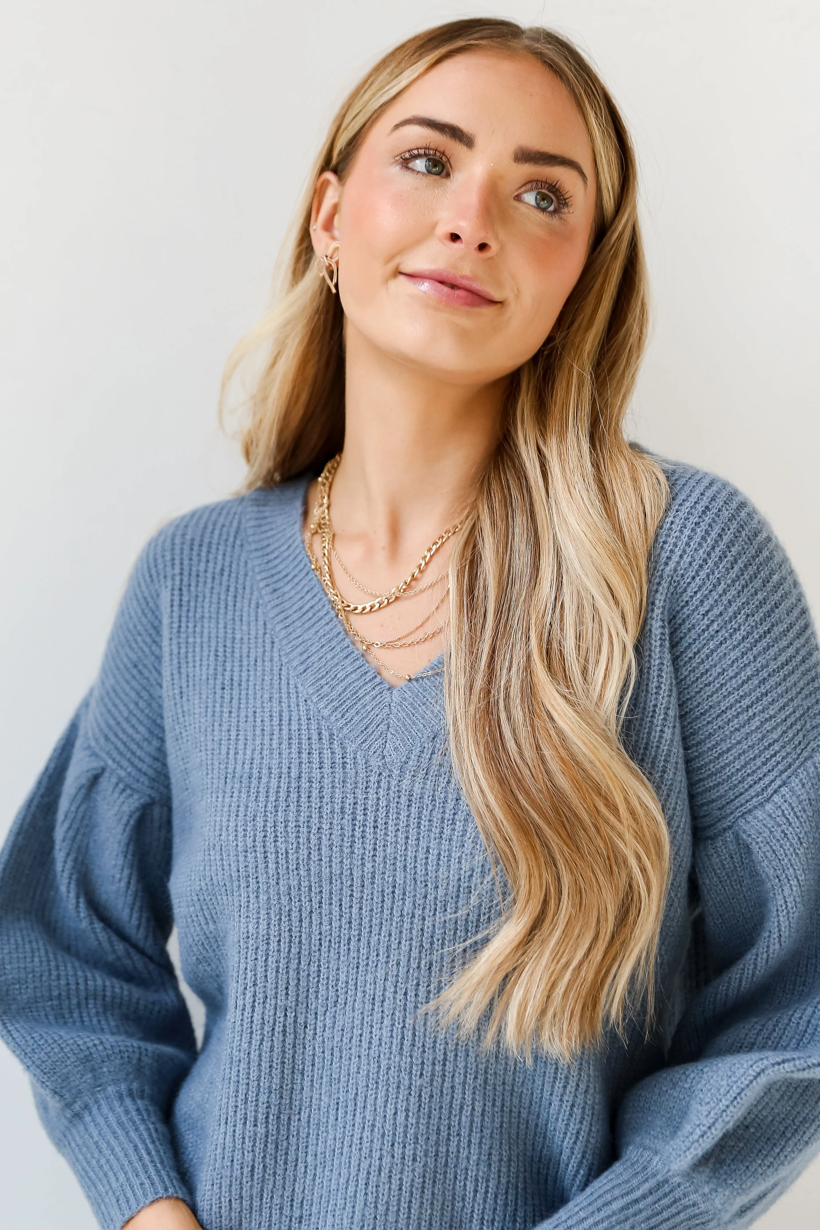 FINAL SALE - Warm Bliss Denim Sweater