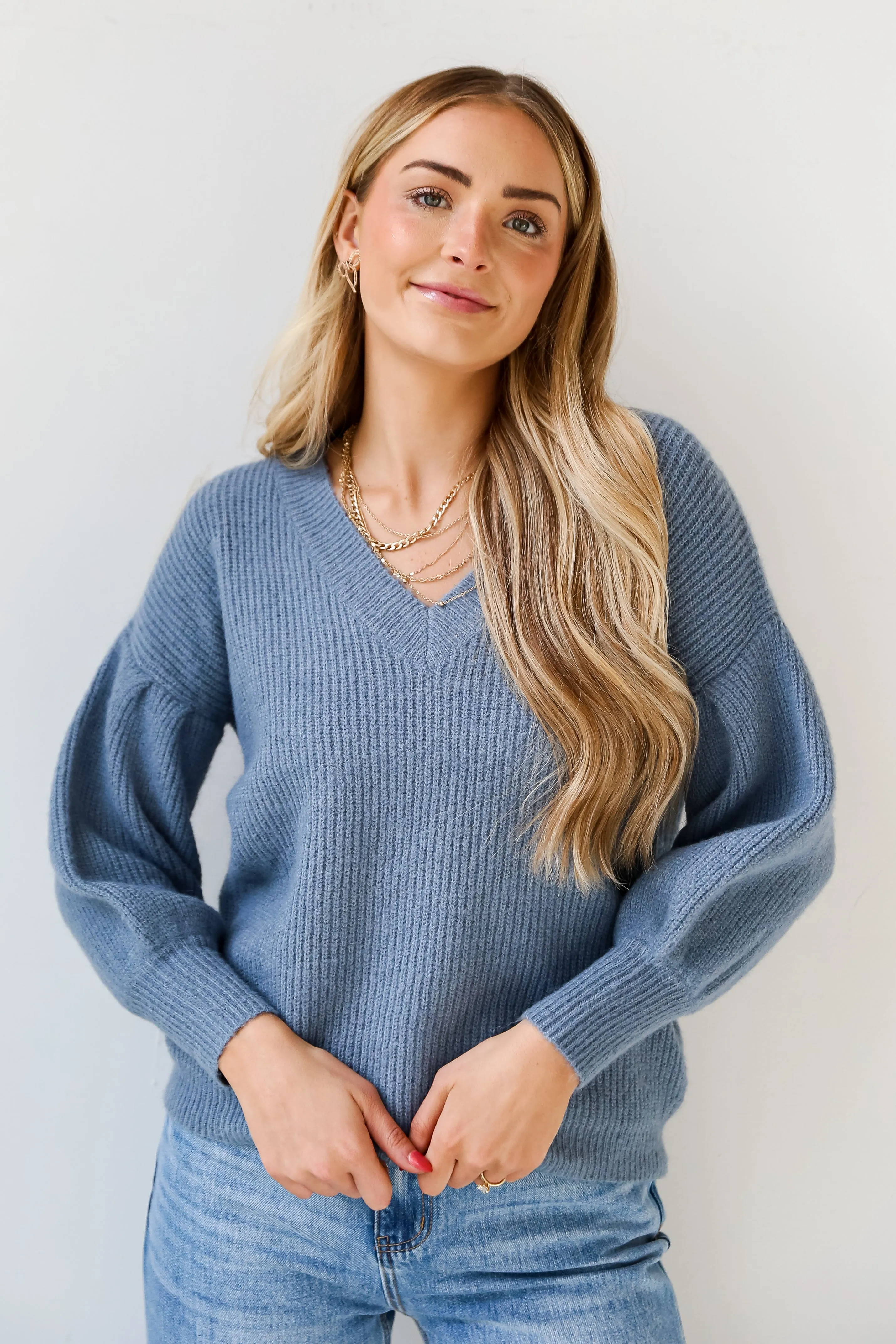 FINAL SALE - Warm Bliss Denim Sweater