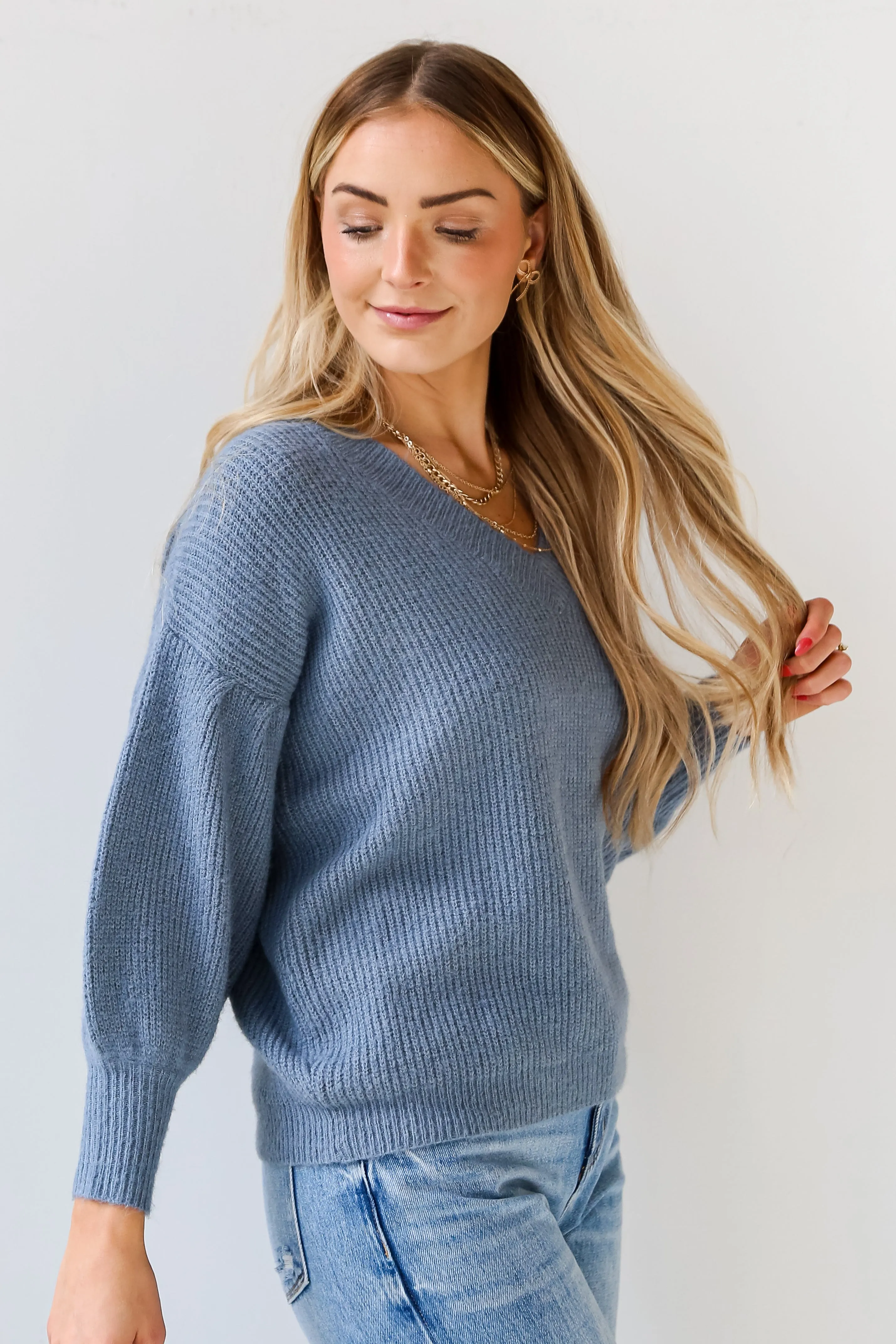 FINAL SALE - Warm Bliss Denim Sweater