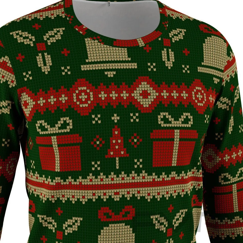 FMR Men's Green Ugly Sweater Long Sleeve Shirt