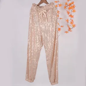 Full Sequin Drawstring Sweatpants