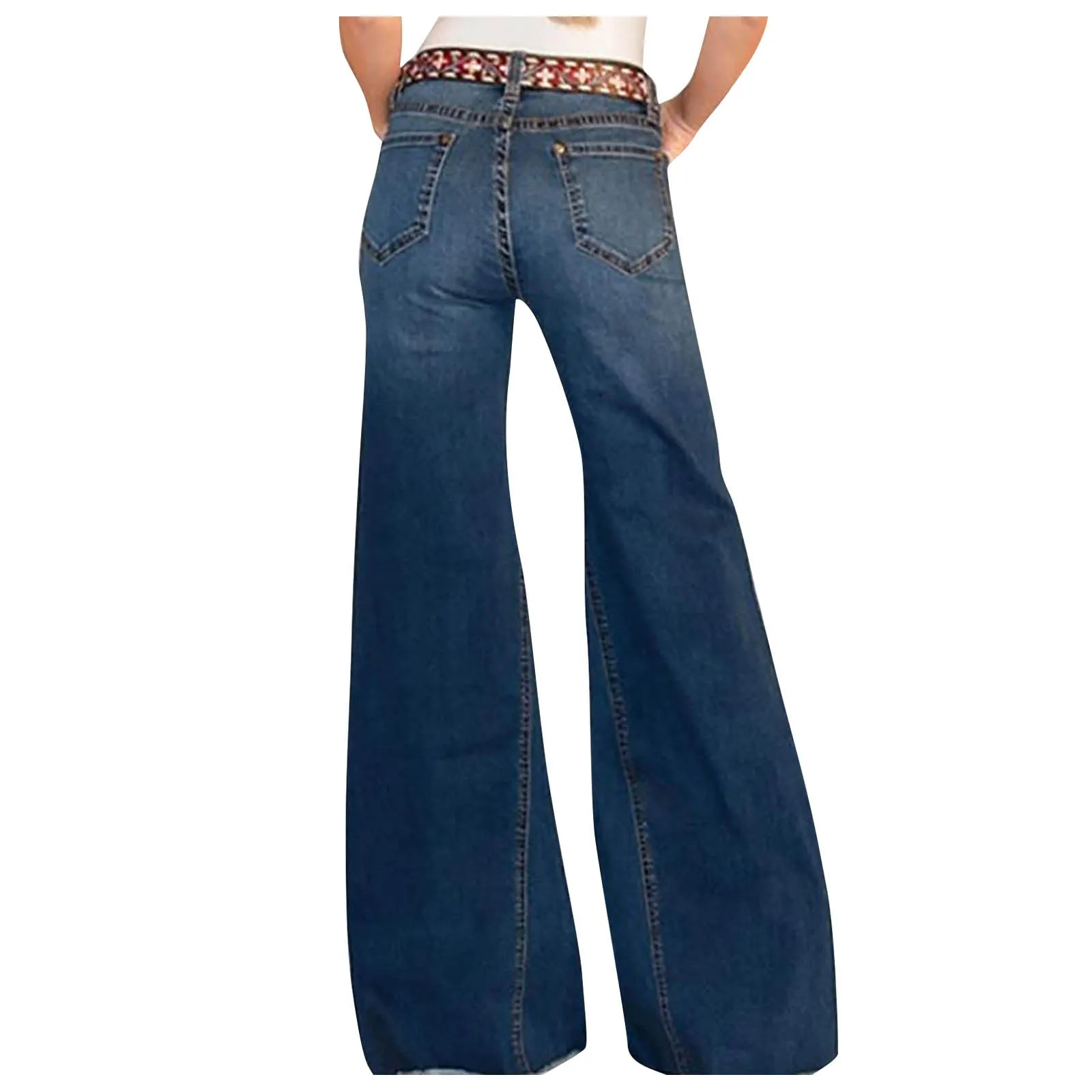 Funki Buys | Pants | Women's High Waist Wide Leg Denim Jeans