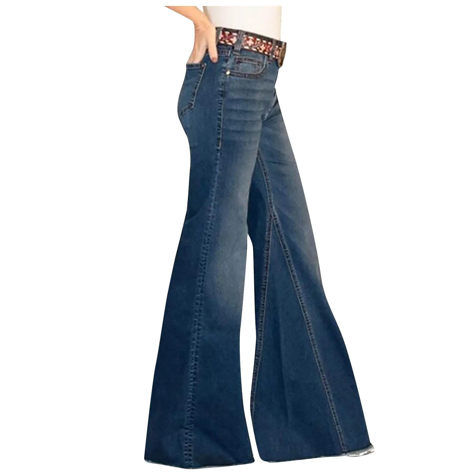 Funki Buys | Pants | Women's High Waist Wide Leg Denim Jeans