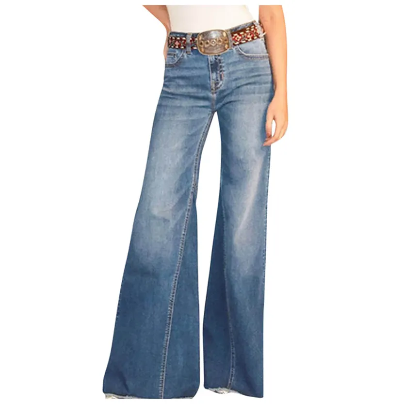 Funki Buys | Pants | Women's High Waist Wide Leg Denim Jeans