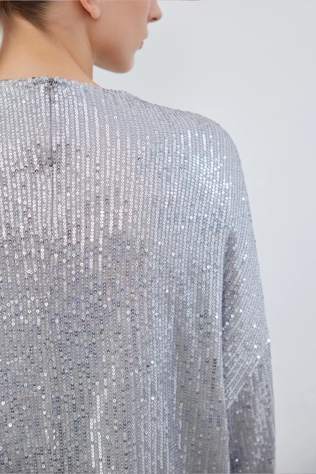 Galia Sequin Embroidered Tunic Silver