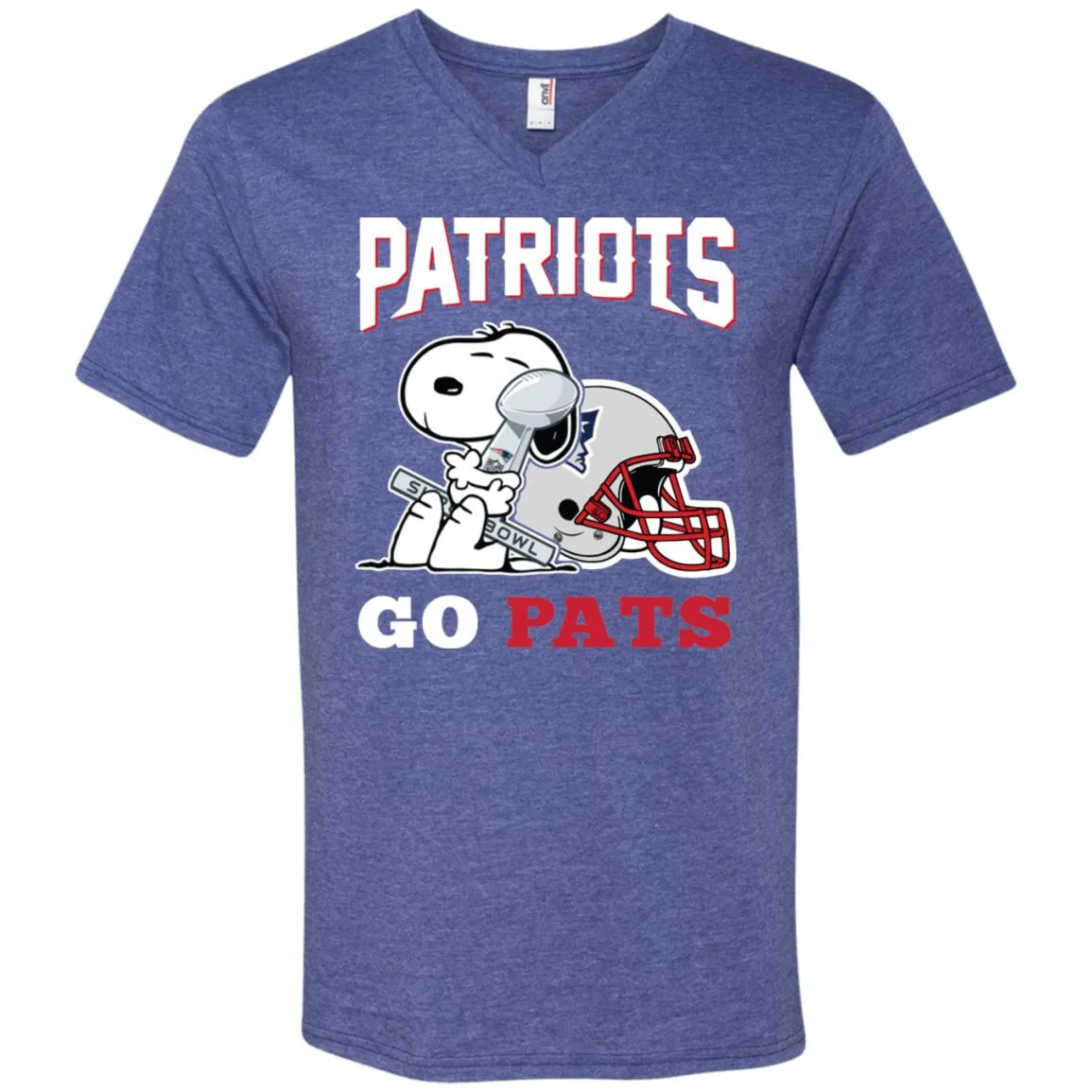 Go Pats - New England Patriots Super Bowl 2019 Snoopy Football Nfl Men V-Neck T-Shirt