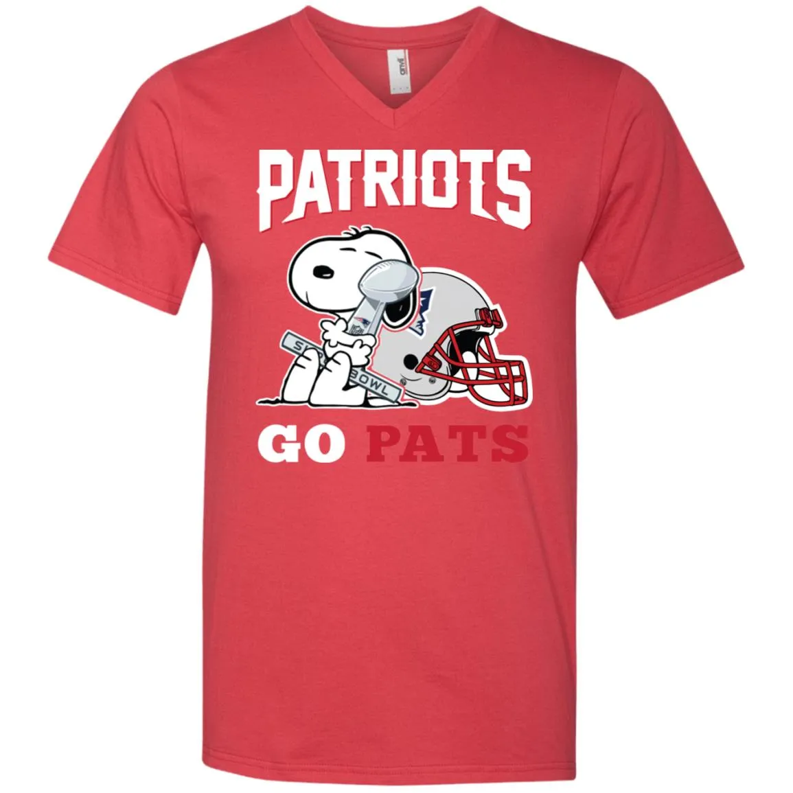 Go Pats - New England Patriots Super Bowl 2019 Snoopy Football Nfl Men V-Neck T-Shirt