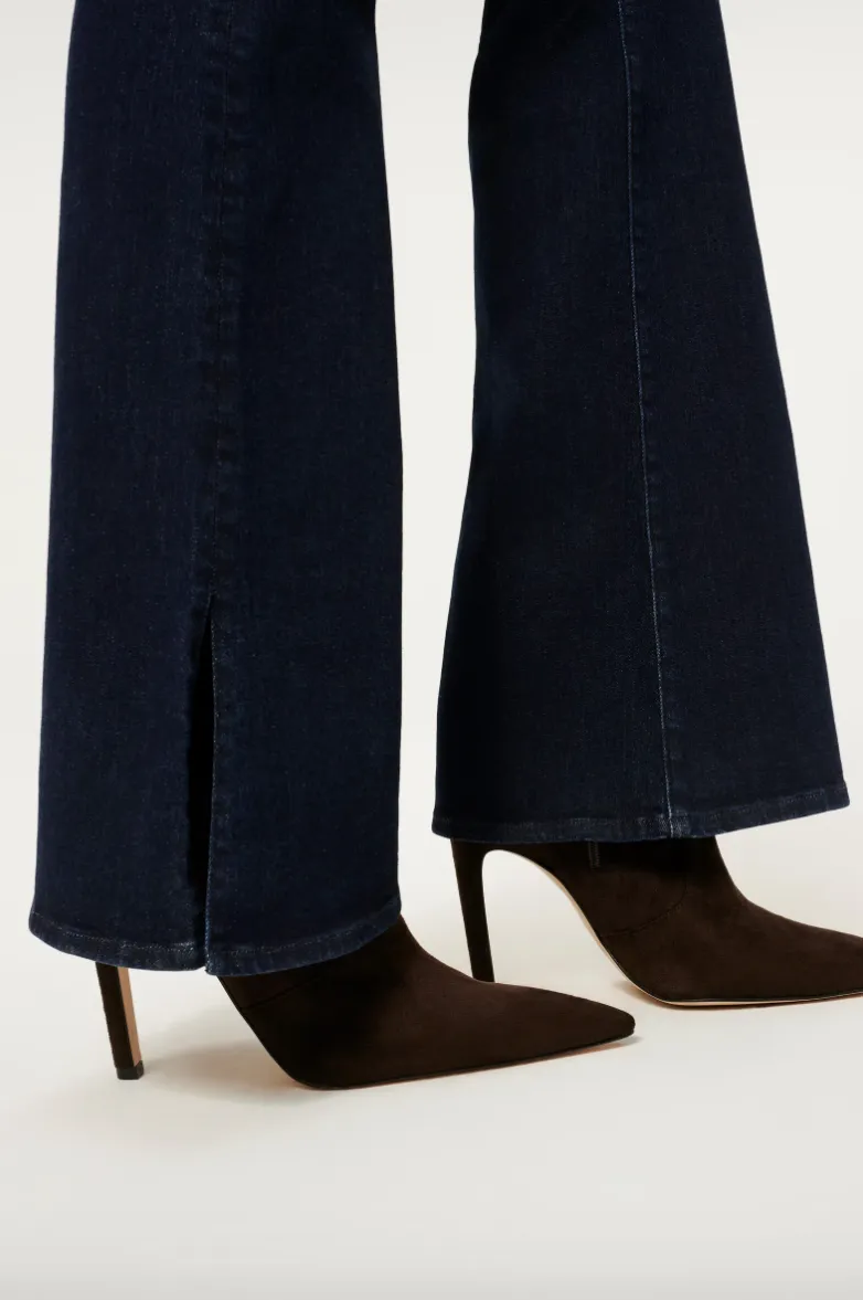 Good American Good Legs Flare Side Slit Blue