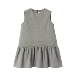 Grey Sleeveless Ruffle Bottom Dress