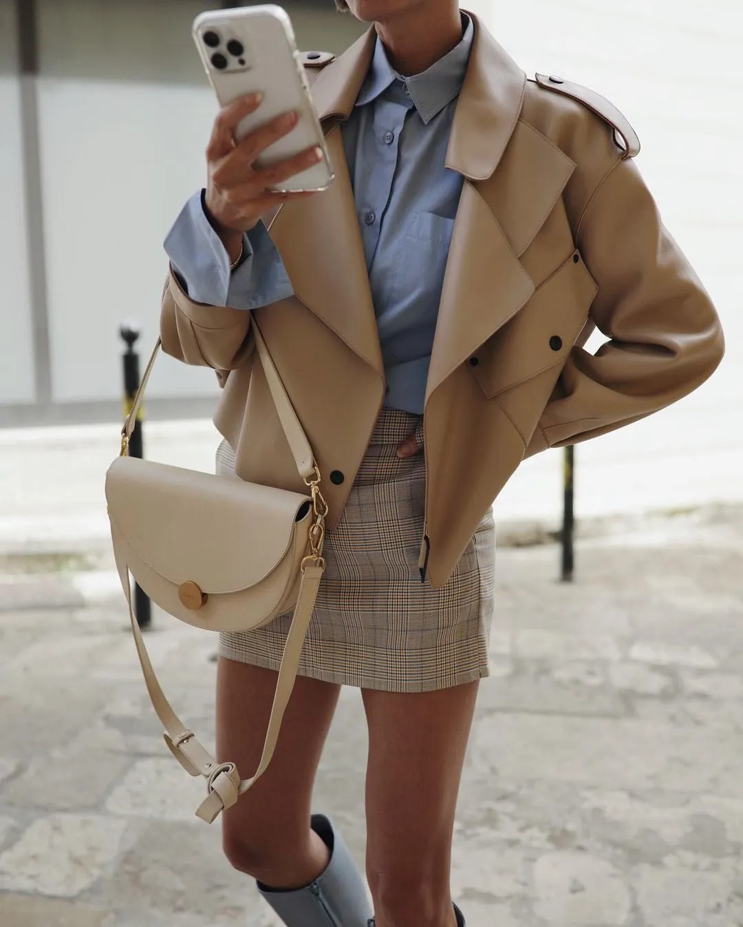 Hazel Leather Jacket Tan