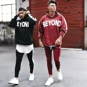 Hzori Autumn and Winter Sports Leisure Suit Men's Fitness Running Long Sleeve Pullover Hoodie Slim Trousers Suit Two-Piece Set