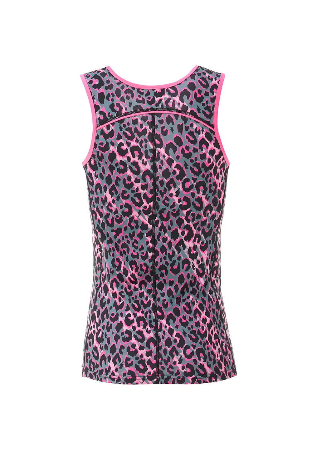 Khaki with Pink and Black Shadow Leopard Lightweight Active Vest