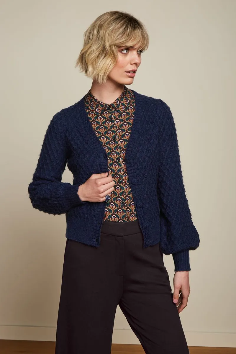 King Louie Cardi V Farfalle Ink Blue