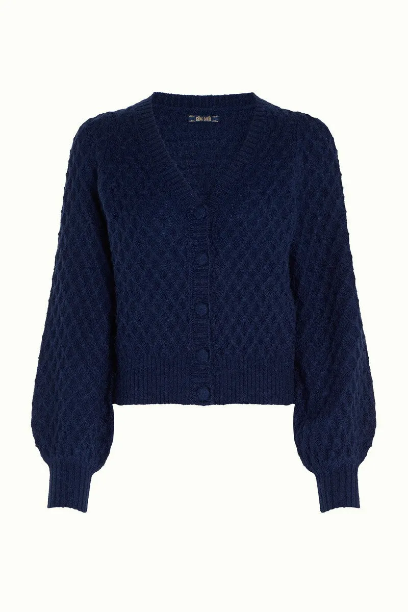 King Louie Cardi V Farfalle Ink Blue