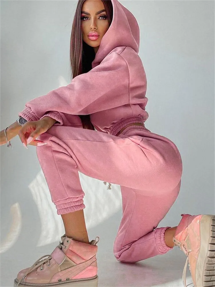 KittenAlarm - Mojoyce New Oversized Hoodie And Pants Set For Women Hooded Sporty Leggings Matching Tracksuit Two Piece Sets Womens Outfits