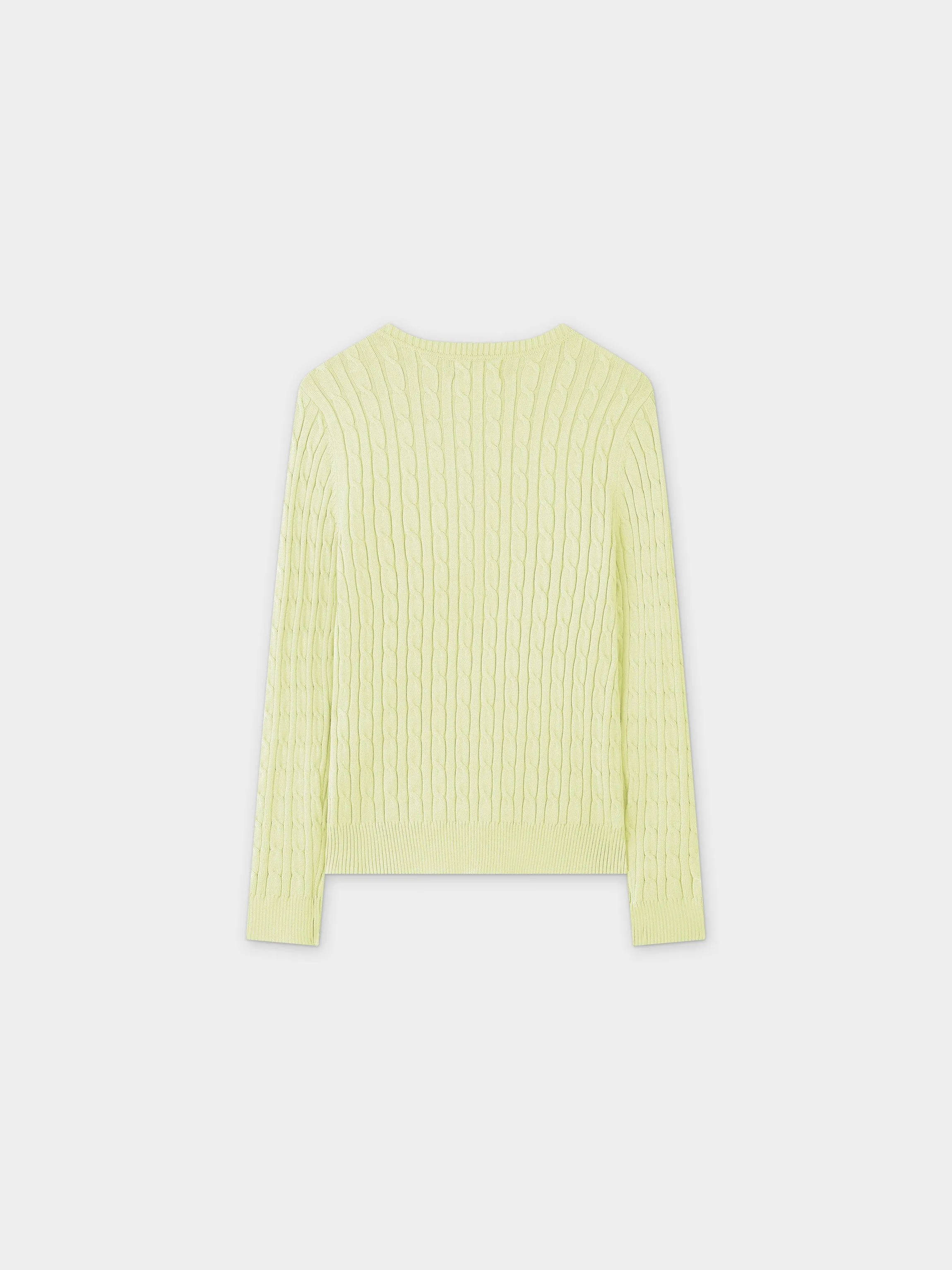 Knit Cable Sweater-Yellow