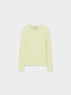 Knit Cable Sweater-Yellow